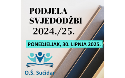 OBAVIJEST O PODJELI SVJEDODŽBI