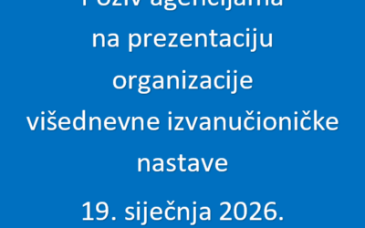 POZIV AGENCIJAMA NA PREZENTACIJU 19.01.2026