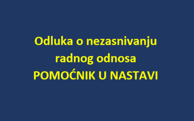 Odluka o nezasnivanju radnog odnosa